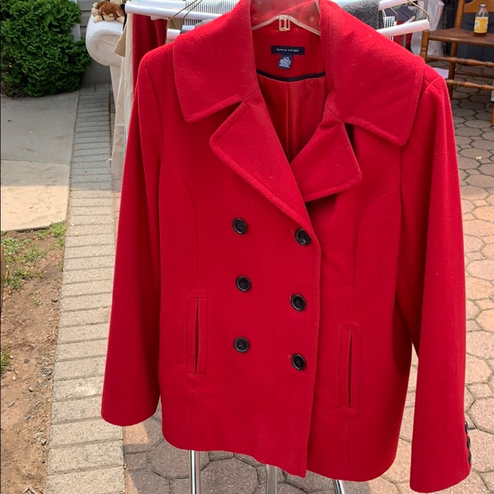 Red Tommy Hilfiger Pea Coat Size L